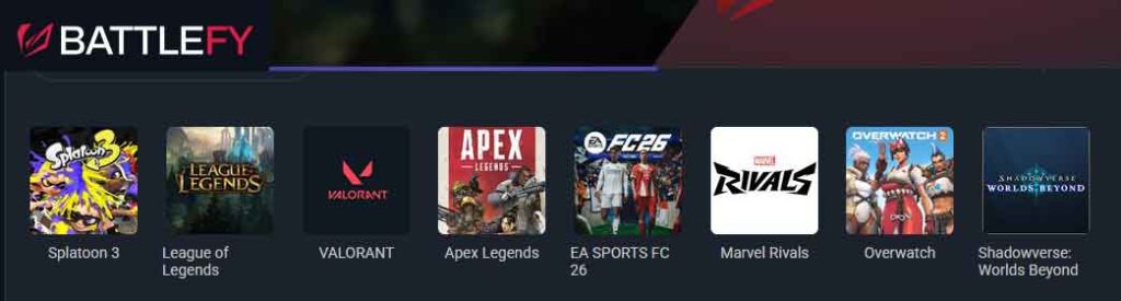 battlefy - list of games to play